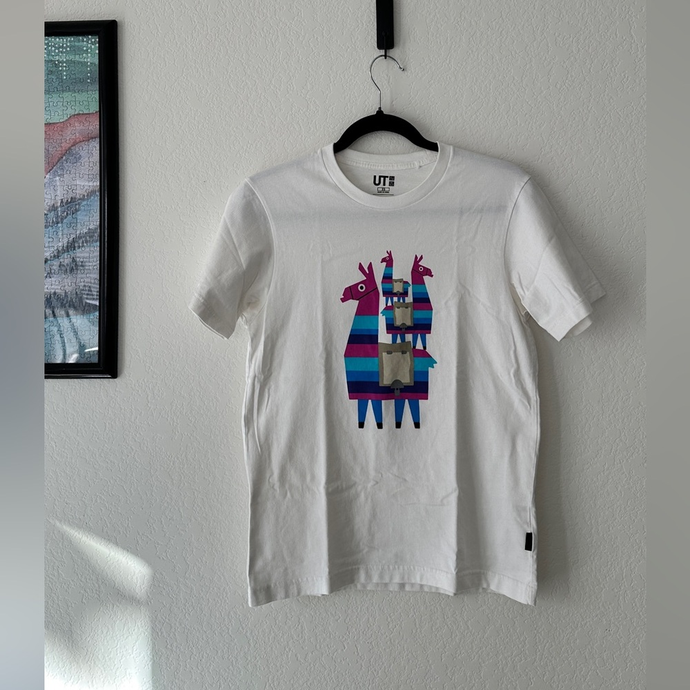 Uniqlo UT x Fortnite Loot Llama Graphic Tee White XS 2019 Sold Out Collab